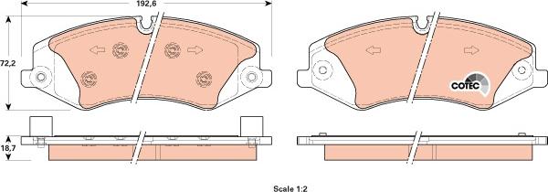 TRW GDB1898 - Kit de plaquettes de frein, frein à disque cwaw.fr