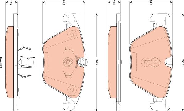 TRW GDB1854 - Kit de plaquettes de frein, frein à disque cwaw.fr