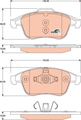 TRW GDB1808 - Kit de plaquettes de frein, frein à disque cwaw.fr