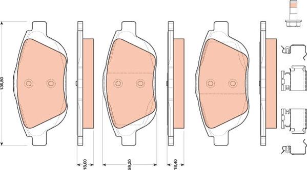 TRW GDB1819 - Kit de plaquettes de frein, frein à disque cwaw.fr