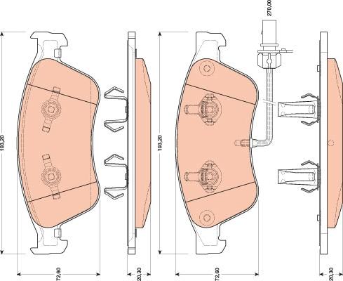 TRW GDB1811 - Kit de plaquettes de frein, frein à disque cwaw.fr