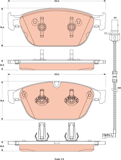 TRW GDB1884 - Kit de plaquettes de frein, frein à disque cwaw.fr