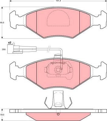 TRW GDB1393 - Kit de plaquettes de frein, frein à disque cwaw.fr