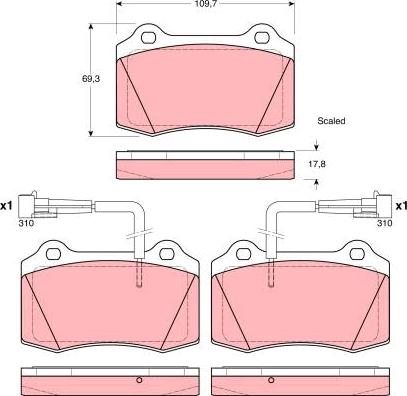 TRW GDB1392 - Kit de plaquettes de frein, frein à disque cwaw.fr