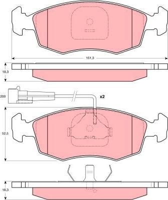 TRW GDB1341 - Kit de plaquettes de frein, frein à disque cwaw.fr