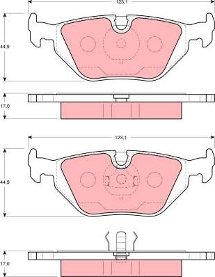 TRW GDB1343 - Kit de plaquettes de frein, frein à disque cwaw.fr