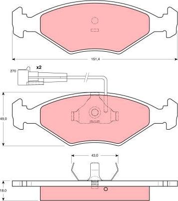 TRW GDB1347 - Kit de plaquettes de frein, frein à disque cwaw.fr