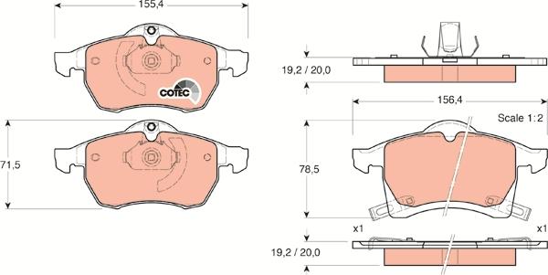 TRW GDB1350 - Kit de plaquettes de frein, frein à disque cwaw.fr