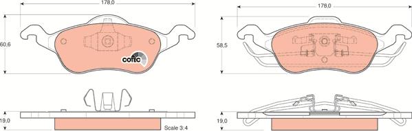 TRW GDB1358 - Kit de plaquettes de frein, frein à disque cwaw.fr