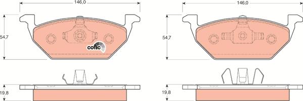 TRW GDB1357 - Kit de plaquettes de frein, frein à disque cwaw.fr