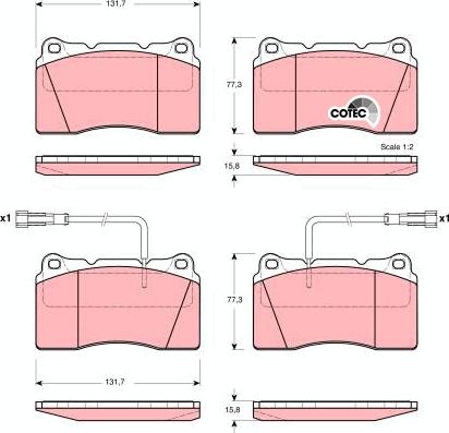 TRW GDB1363 - Kit de plaquettes de frein, frein à disque cwaw.fr