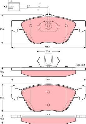 TRW GDB1362 - Kit de plaquettes de frein, frein à disque cwaw.fr