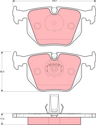 TRW GDB1304 - Kit de plaquettes de frein, frein à disque cwaw.fr