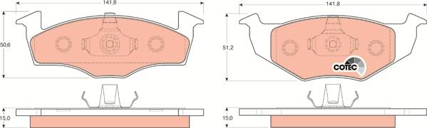 TRW GDB1306 - Kit de plaquettes de frein, frein à disque cwaw.fr