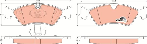 TRW GDB1300 - Kit de plaquettes de frein, frein à disque cwaw.fr