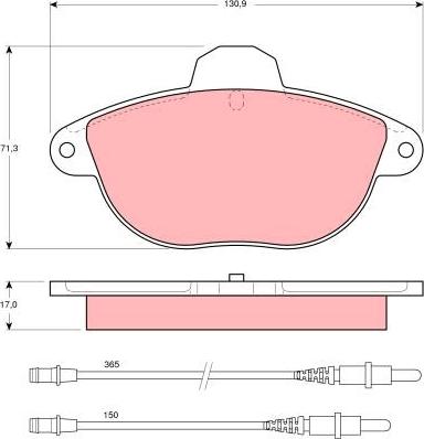 TRW GDB1301 - Kit de plaquettes de frein, frein à disque cwaw.fr