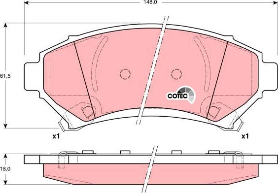 TRW GDB1308 - Kit de plaquettes de frein, frein à disque cwaw.fr