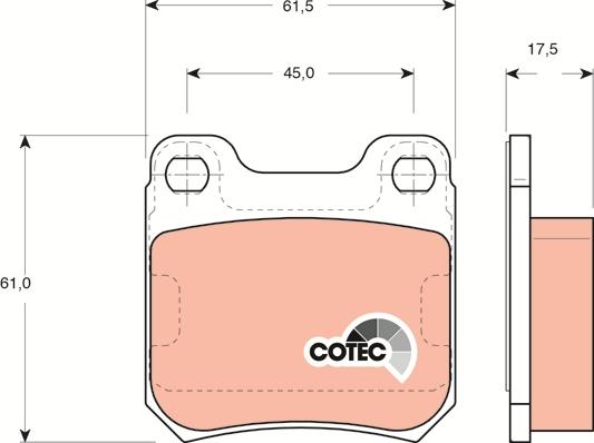 TRW GDB1302 - Kit de plaquettes de frein, frein à disque cwaw.fr