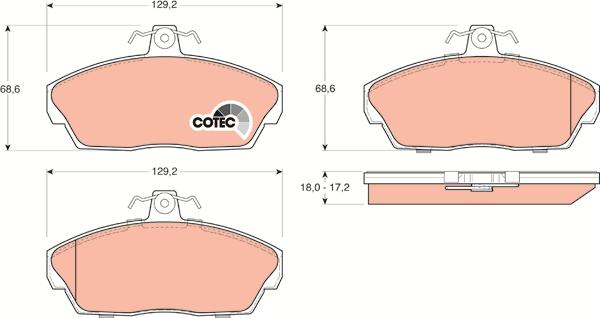 TRW GDB1319 - Kit de plaquettes de frein, frein à disque cwaw.fr