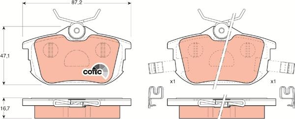 TRW GDB1314 - Kit de plaquettes de frein, frein à disque cwaw.fr