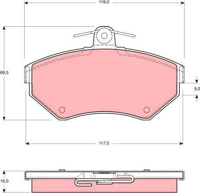 TRW GDB1312 - Kit de plaquettes de frein, frein à disque cwaw.fr