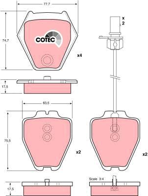 TRW GDB1381 - Kit de plaquettes de frein, frein à disque cwaw.fr