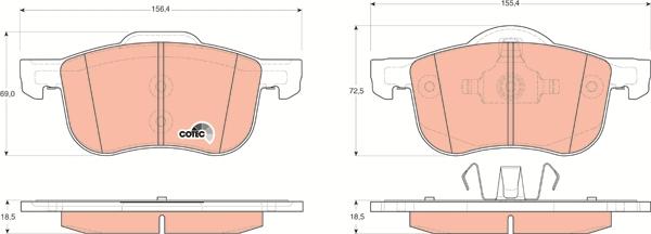 TRW GDB1388 - Kit de plaquettes de frein, frein à disque cwaw.fr