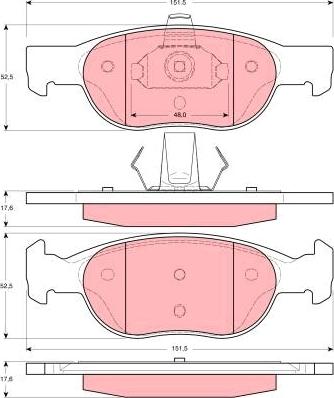 TRW GDB1382 - Kit de plaquettes de frein, frein à disque cwaw.fr