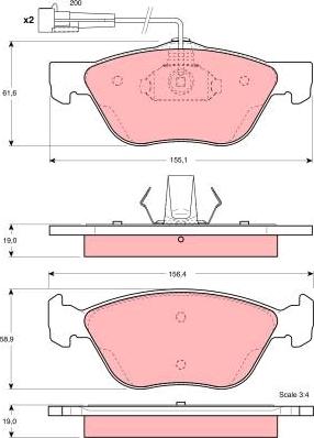 TRW GDB1338 - Kit de plaquettes de frein, frein à disque cwaw.fr