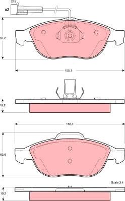 TRW GDB1337 - Kit de plaquettes de frein, frein à disque cwaw.fr