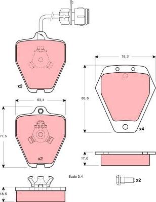 TRW GDB1329 - Kit de plaquettes de frein, frein à disque cwaw.fr