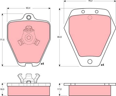 TRW GDB1323 - Kit de plaquettes de frein, frein à disque cwaw.fr