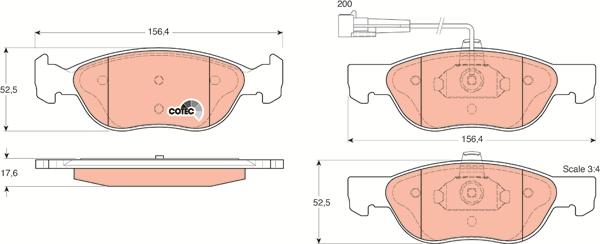 TRW GDB1290 - Kit de plaquettes de frein, frein à disque cwaw.fr