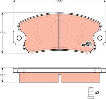 TRW GDB1297 - Kit de plaquettes de frein, frein à disque cwaw.fr