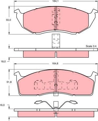 TRW GDB1244 - Kit de plaquettes de frein, frein à disque cwaw.fr