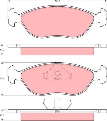 TRW GDB1246 - Kit de plaquettes de frein, frein à disque cwaw.fr