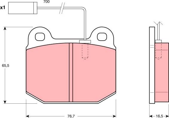 TRW GDB1253 - Kit de plaquettes de frein, frein à disque cwaw.fr