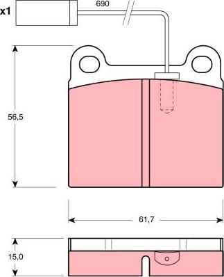 TRW GDB1252 - Kit de plaquettes de frein, frein à disque cwaw.fr