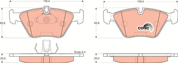 TRW GDB1264 - Kit de plaquettes de frein, frein à disque cwaw.fr