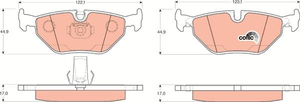 TRW GDB1265 - Kit de plaquettes de frein, frein à disque cwaw.fr