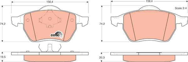 TRW GDB1204 - Kit de plaquettes de frein, frein à disque cwaw.fr