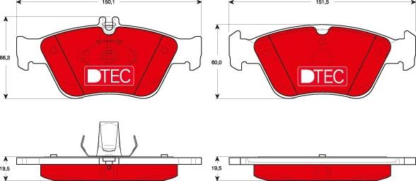 TRW GDB1205DTE - Kit de plaquettes de frein, frein à disque cwaw.fr