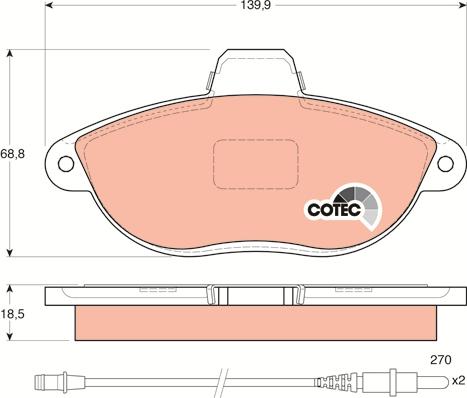 TRW GDB1216 - Kit de plaquettes de frein, frein à disque cwaw.fr