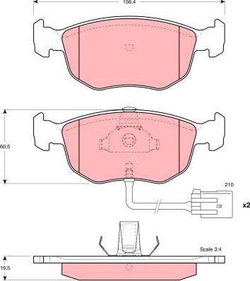 TRW GDB1213 - Kit de plaquettes de frein, frein à disque cwaw.fr