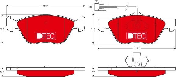 TRW GDB1212DTE - Kit de plaquettes de frein, frein à disque cwaw.fr