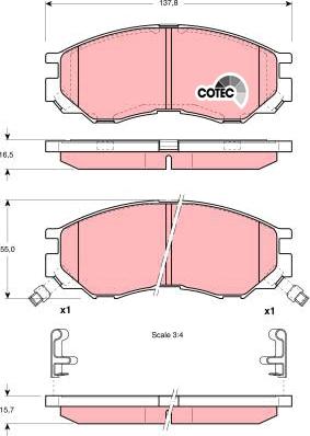 TRW GDB1286 - Kit de plaquettes de frein, frein à disque cwaw.fr