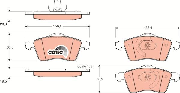 TRW GDB1282 - Kit de plaquettes de frein, frein à disque cwaw.fr