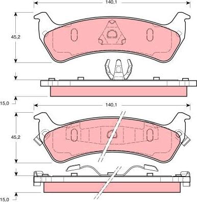 TRW GDB1238 - Kit de plaquettes de frein, frein à disque cwaw.fr