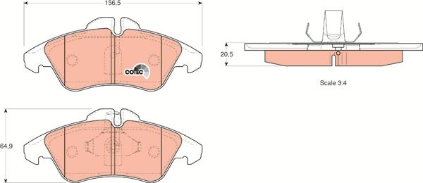 TRW GDB1220 - Kit de plaquettes de frein, frein à disque cwaw.fr