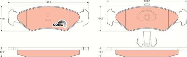 TRW GDB1221 - Kit de plaquettes de frein, frein à disque cwaw.fr